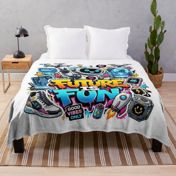 Item preview, FUTURE IS FUN Graffiti Robot Sticker PNG | Cute AI Robot Sci-Fi Vinyl Decal | Futuristic Tech Aesthetic for Laptop, Journal & Water Bottle designed and sold by Stylestickers55.