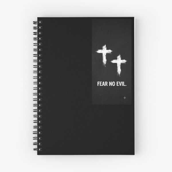 Item preview, ⁠Fear No Evil - White Brush Crosses Black Aesthetic⁠ designed and sold by MotoRawSTR.