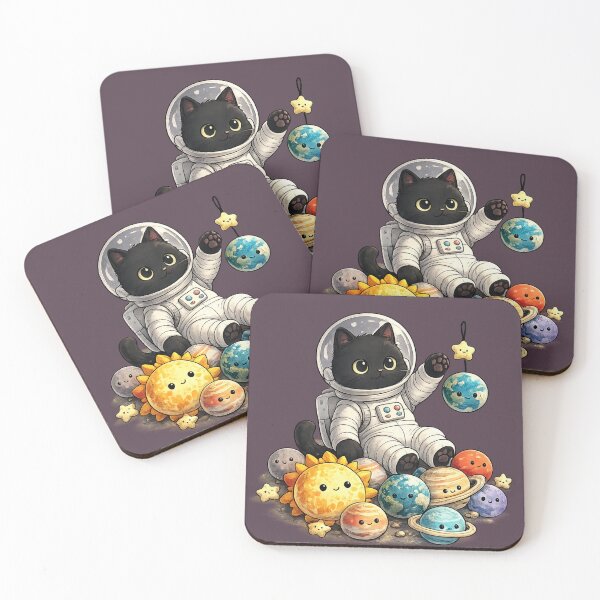 Item preview, Cute kitten astronaut with toys designed and sold by DreamCloths12.