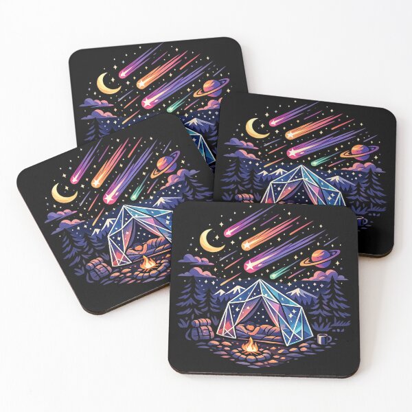 Item preview, Crystal Tent Under Shooting Stars - Cosmic Camping Art designed and sold by teemix.