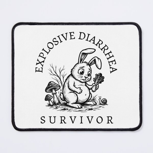 Item preview, Explosive Diarrhea Survivor Funny Bunny Rabbit designed and sold by StuckOnTees.