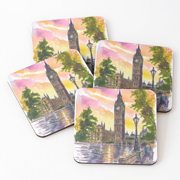 Item preview, Big Ben Above Thames in Golden London Light designed and sold by artshop77.