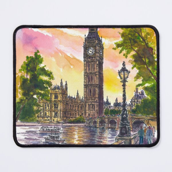Item preview, Big Ben Above Thames in Golden London Light designed and sold by artshop77.