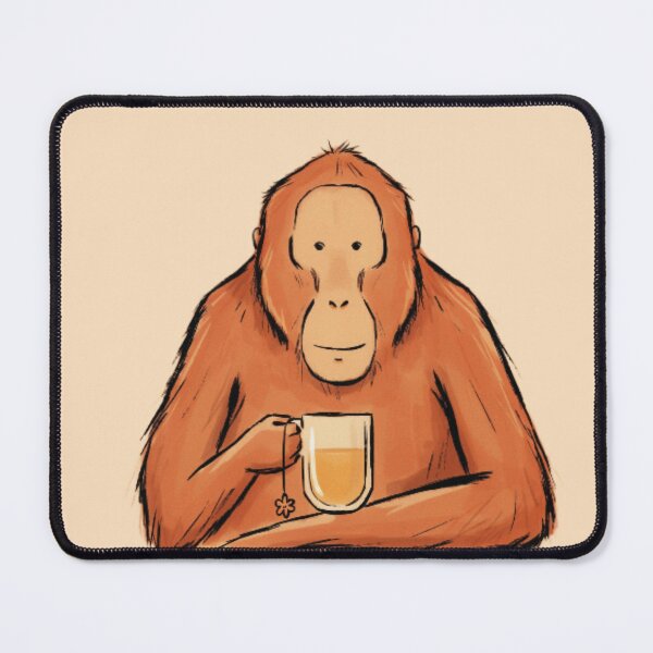 Item preview, orangutan drinking tea designed and sold by 123ks.