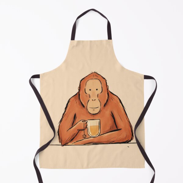Item preview, orangutan drinking tea designed and sold by 123ks.