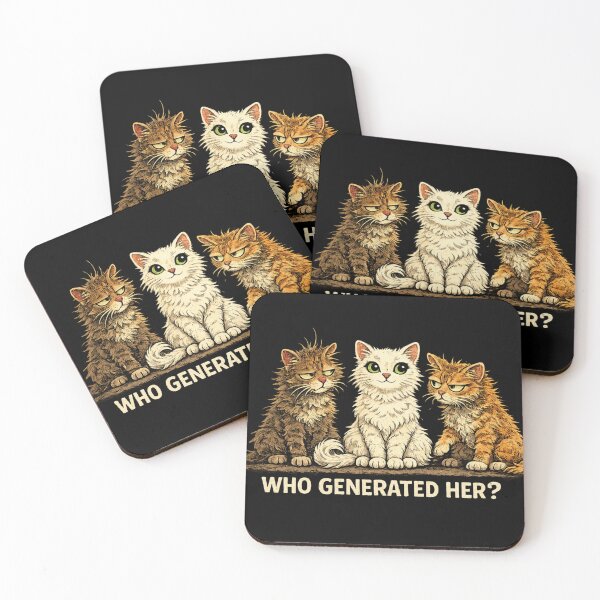 Item preview, Who Generated Her? Funny AI Cat Design designed and sold by Made You Smirk.