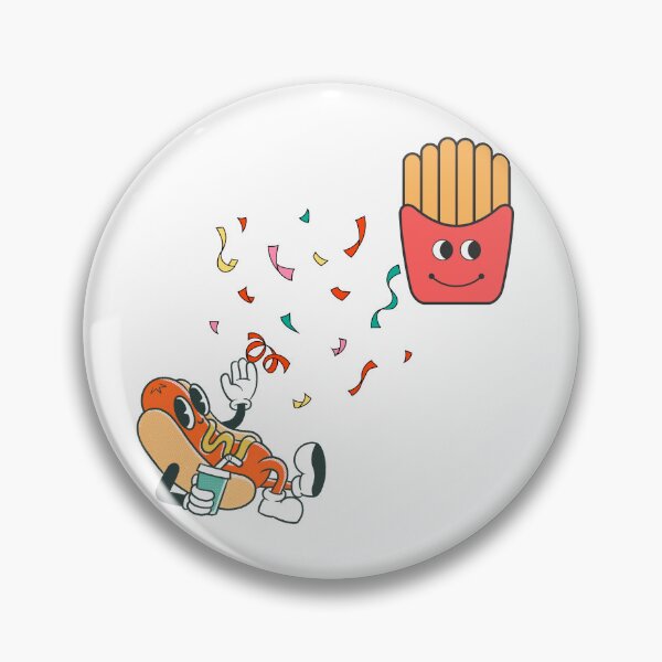 Item preview, Cute Fast Food Friends Illustration | Happy Hot Dog & French Fries Cartoon designed and sold by Emanartstudio14.