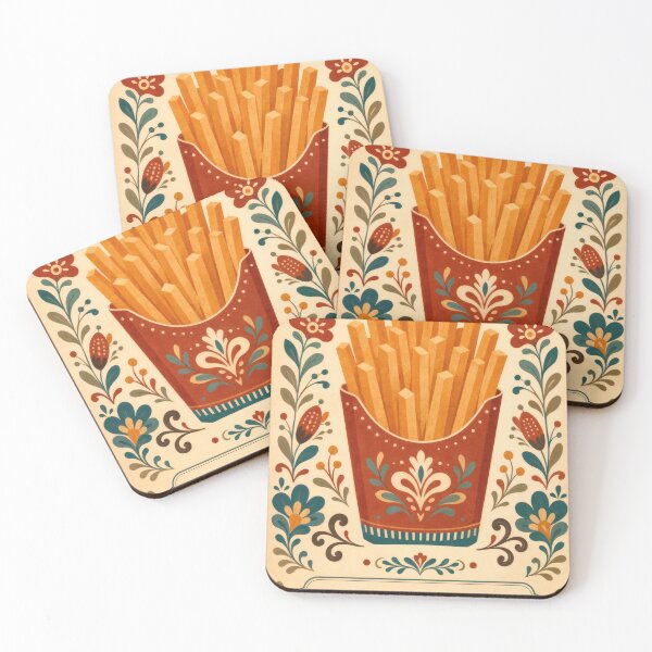 Item preview, Wall Art - Postcard - Folk‑Art French Fries designed and sold by ForeverPrintsOK.