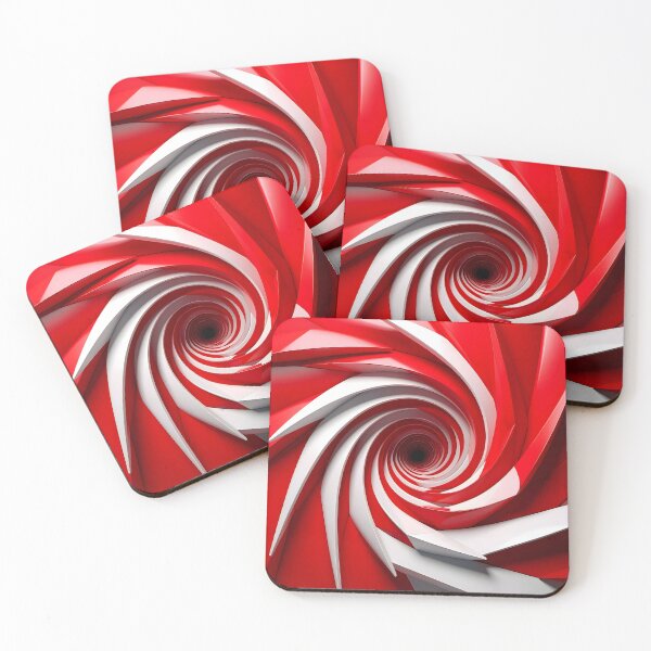 Item preview, Red and White Spiral Pattern designed and sold by Vicky Brago-Mitchell®.