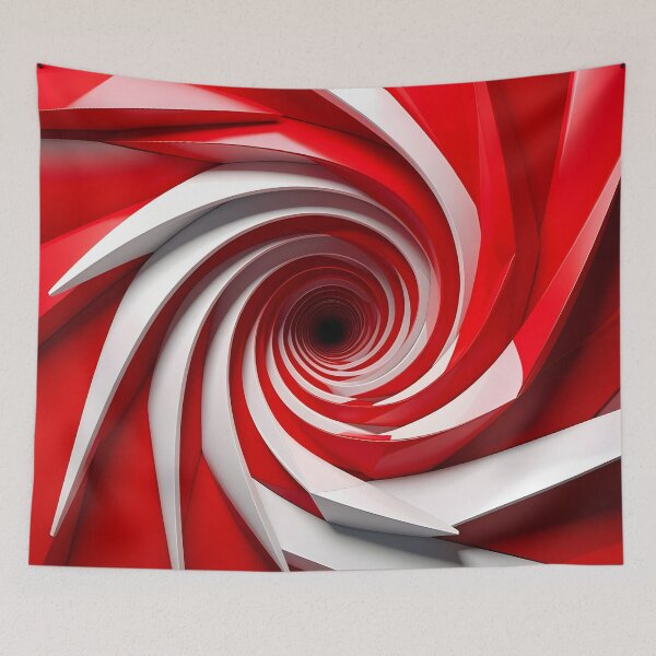Item preview, Red and White Spiral Pattern designed and sold by Vicky Brago-Mitchell®.