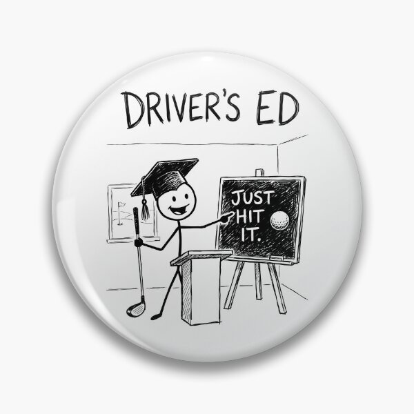 Item preview, Golfer Humor Driver's Education Cartoon designed and sold by ThreadRiotTees.