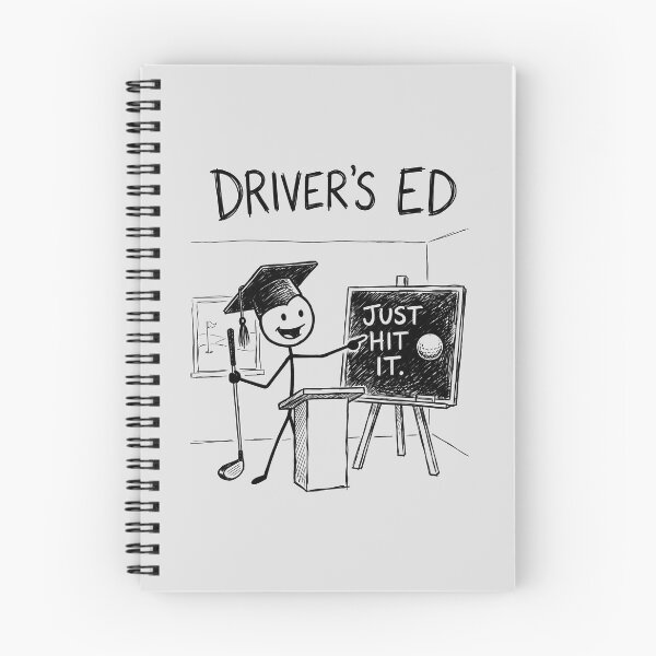 Item preview, Golfer Humor Driver's Education Cartoon designed and sold by ThreadRiotTees.