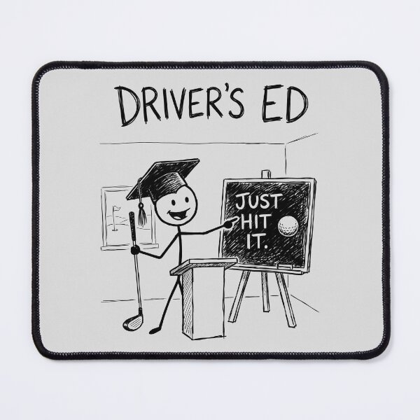 Item preview, Golfer Humor Driver's Education Cartoon designed and sold by ThreadRiotTees.
