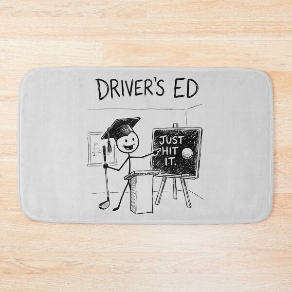 Item preview, Golfer Humor Driver's Education Cartoon designed and sold by ThreadRiotTees.