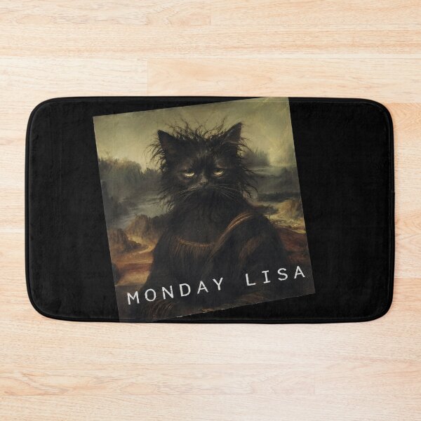 Item preview, Monday Lisa – Grumpy Black Cat Mona Lisa Parody | Funny Renaissance Cat Meme designed and sold by BlackCat Vibe.