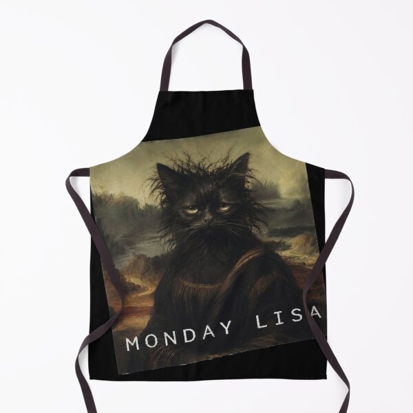 Item preview, Monday Lisa – Grumpy Black Cat Mona Lisa Parody | Funny Renaissance Cat Meme designed and sold by BlackCat Vibe.