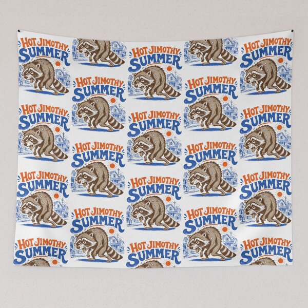 Item preview, Hot Jimothy Summer Raccoon Heat Exhausted designed and sold by StuckOnTees.