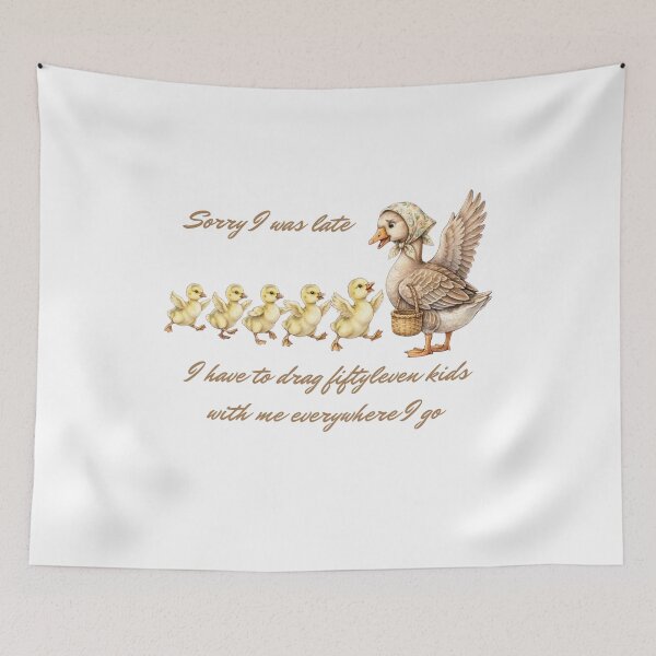 Item preview, Sorry I was late I have to drag fiftyleven kids with me Mom Life Funny Mama Goose with Goślina Parenting Humor Big Family designed and sold by Neurospicy Trolls.