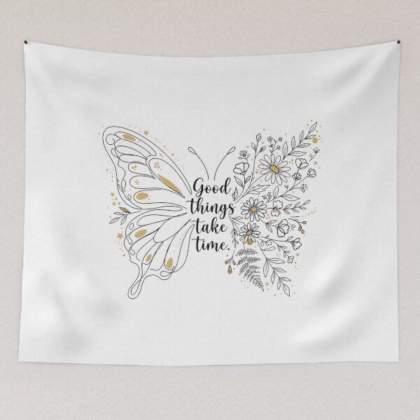 Item preview, Good Things Take Time Floral Butterfly Inspirational Quote designed and sold by Nitta Studio.