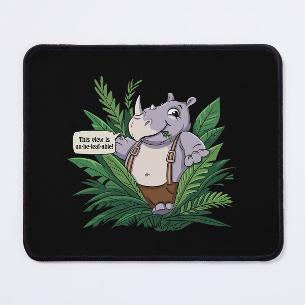 Item preview, Un-Be-Leaf-Able Cute Rhino designed and sold by MoukchaSpot.