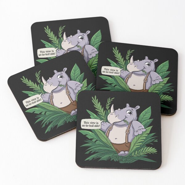 Item preview, Un-Be-Leaf-Able Cute Rhino designed and sold by MoukchaSpot.