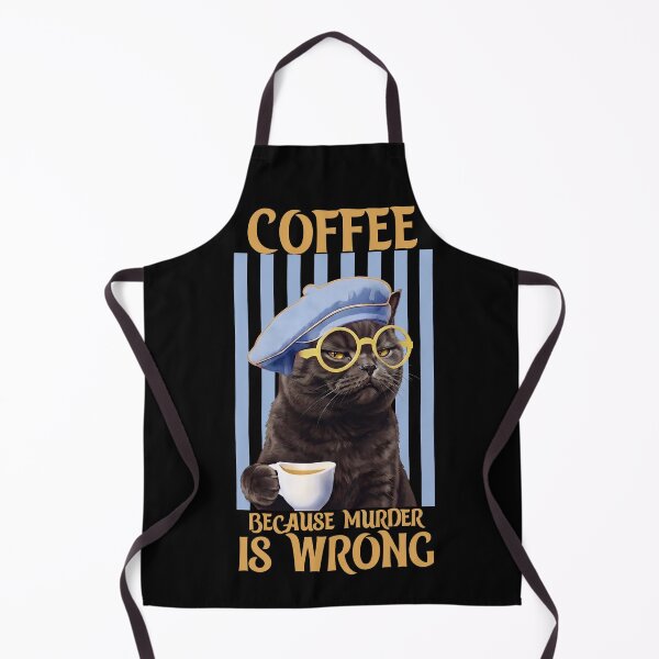 Item preview, Coffee Because Murder Is Wrong – Grumpy Cat Coffee Lover Funny Vintage Retro Design designed and sold by BlackCat Vibe.