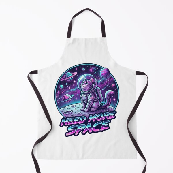 Item preview, Need More Space Retro Astronaut Cat Synthwave Neon Galaxy designed and sold by DMQ-Designs.