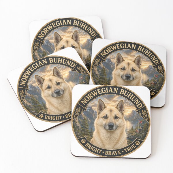Item preview, Norwegian Buhund - Bright, Brave, True - Vintage Dog Badge designed and sold by TheCanineCanvas.