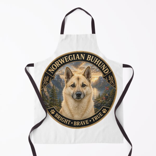 Item preview, Norwegian Buhund - Bright, Brave, True - Vintage Dog Badge designed and sold by TheCanineCanvas.