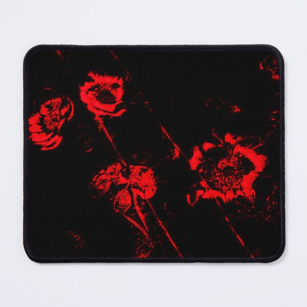 Item preview, Neon Bloom in the Void — Crimson Dark Floral Botanical Print designed and sold by BatNature.