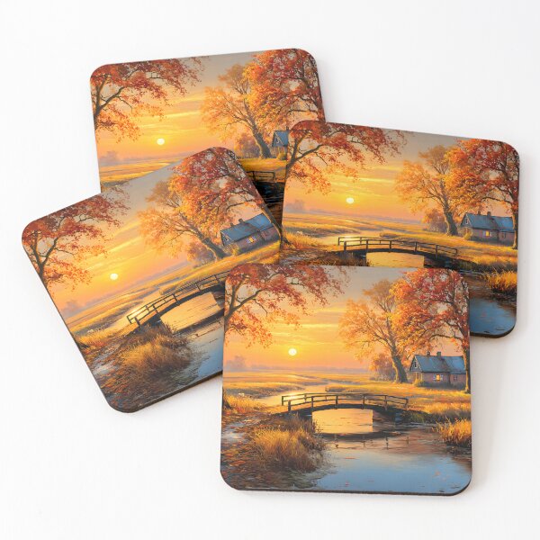 Item preview, Serene Autumn Sunset Over Tranquil River Scene designed and sold by Artessie.