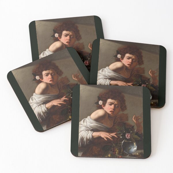Item preview, Startled Boy with Roses and Fruit designed and sold by artofuniverse.
