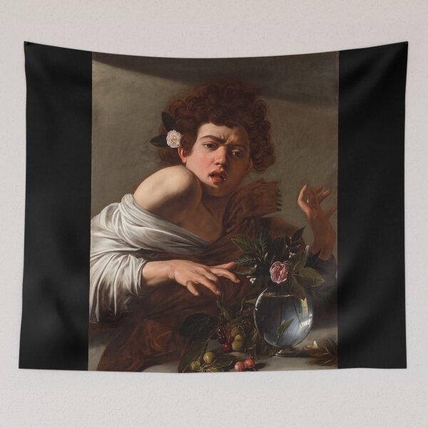 Item preview, Startled Boy with Roses and Fruit designed and sold by artofuniverse.