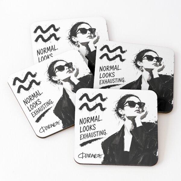 Item preview, Aquarius Zodiac Sign Normal Looks Exhausting Ink Fashion Art designed and sold by ferquirarte.