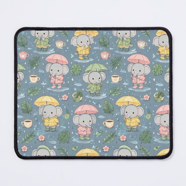 Item preview, Elephant Cozy Monsoon Pattern designed and sold by Soft Berry Studio.