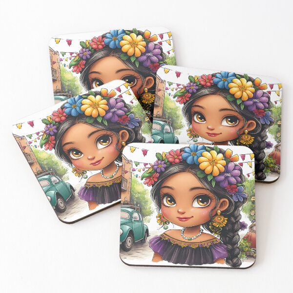 Item preview, Vibrant Girl in Floral Crown on Colorful Street Scene designed and sold by Artessie.