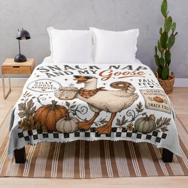 Item preview, Snack Nap And My Goose Fall Funny Silly Goose Pumpkin patch designed and sold by Yellowriversss.
