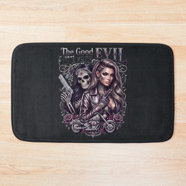 Item preview, Silver Pistol Tattooed Biker Girl designed and sold by Voodoo Store Paranormal Collections.