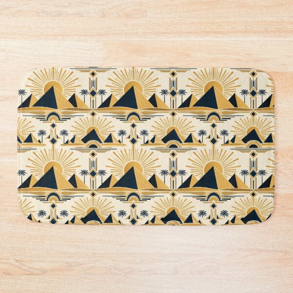 Item preview, Egyptian Pyramid Sunburst Art Deco Gold Seamless Pattern designed and sold by Inkworksbyshery.