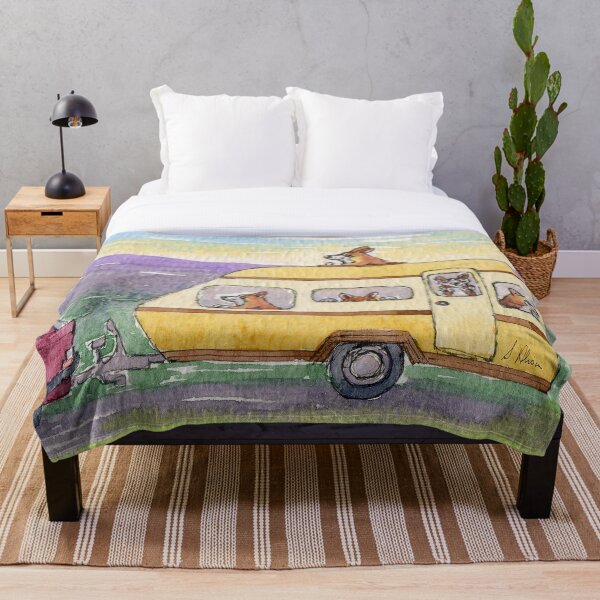 Item preview, There were off on their holidays - corgi dogs and pups in a caravan designed and sold by SusanAlisonArt.