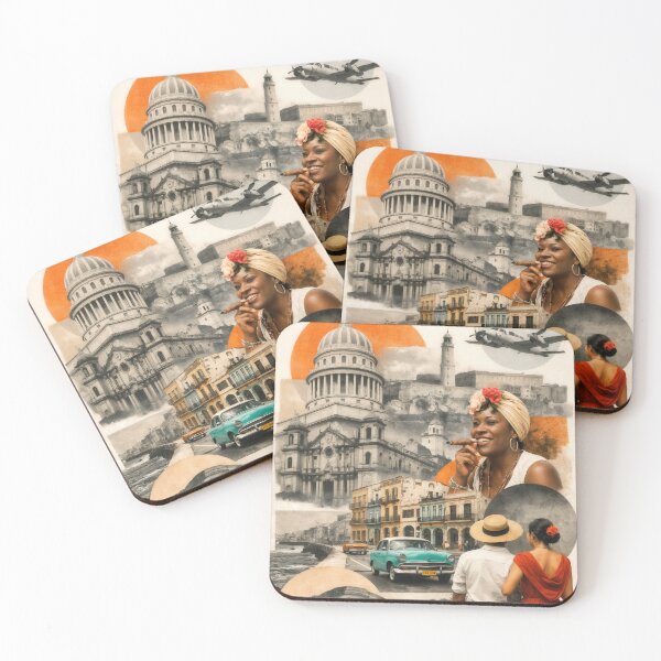 Item preview, Wall Art - Postcard - Havana Cultural Collage designed and sold by ForeverPrintsOK.