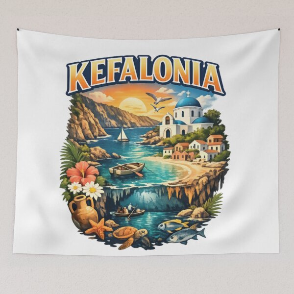 Item preview, Kefalonia Greece Vintage Travel designed and sold by CatLovers Studio.