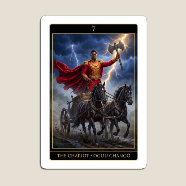 Item preview, Ogou Changó The Chariot Haitian Vodou Voodoo Tarot Card designed and sold by AKPremiumPrints.