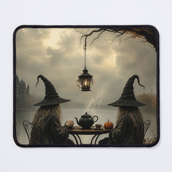 Item preview, Witches' Tea by the Lake – Cozy Autumn Witchcore Fantasy Art designed and sold by WhimsyWink.