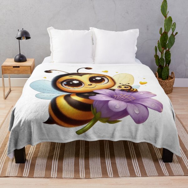 Item preview, Cute Kawaii Bee with Purple Flower designed and sold by Skully-Studio.