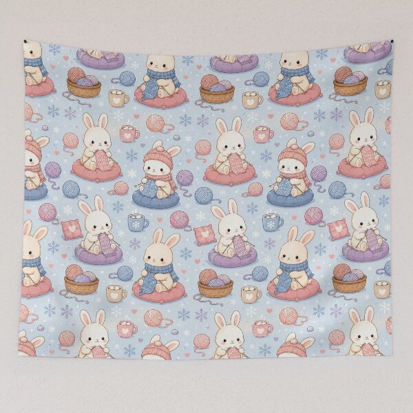 Item preview, Rabbit Winter Knitting Pattern designed and sold by Soft Berry Studio.