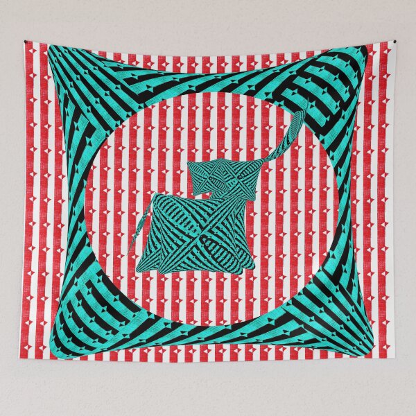 Item preview, Optical Illusion Frame – Red, White and Cyan Op Art designed and sold by M.A.M.A.artistRio - Marsailhe Milward.