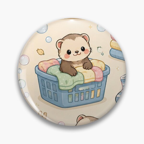 Item preview, Ferret Cozy Laundry Day Pattern designed and sold by Soft Berry Studio.
