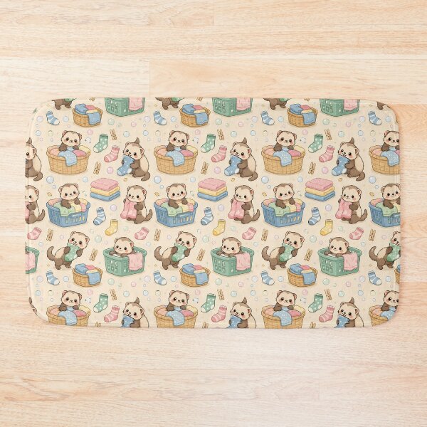 Item preview, Ferret Cozy Laundry Day Pattern designed and sold by Soft Berry Studio.