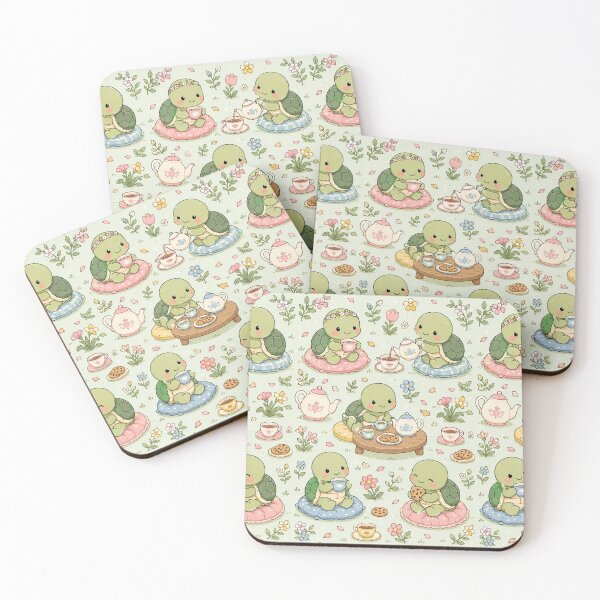 Item preview, Turtle Spring Garden Tea Pattern designed and sold by Soft Berry Studio.